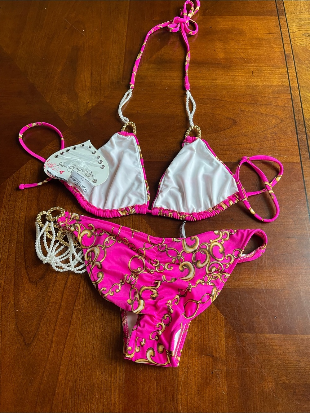Brand NWT and liner beach bunny collectible RARE bikini bejeweled L set!!! - Picture 7 of 13